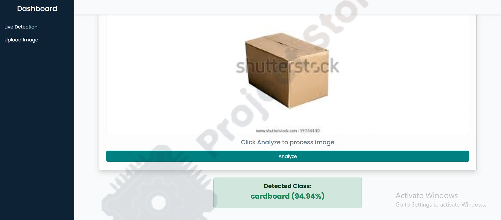 cardboard detected