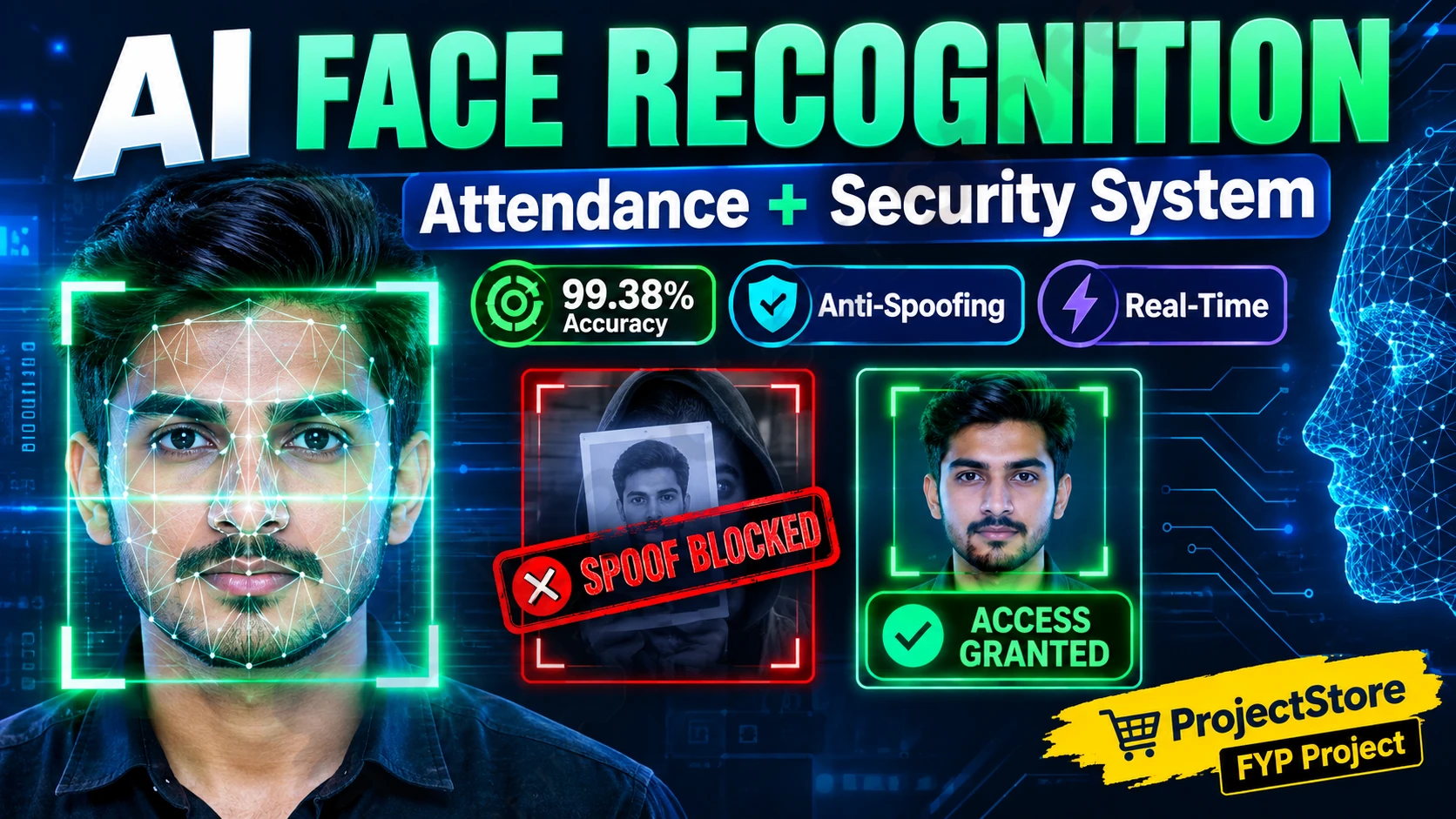 AI Real-Time Face Recognition Attendance & Security System - Professional Engineering Grade Hardware