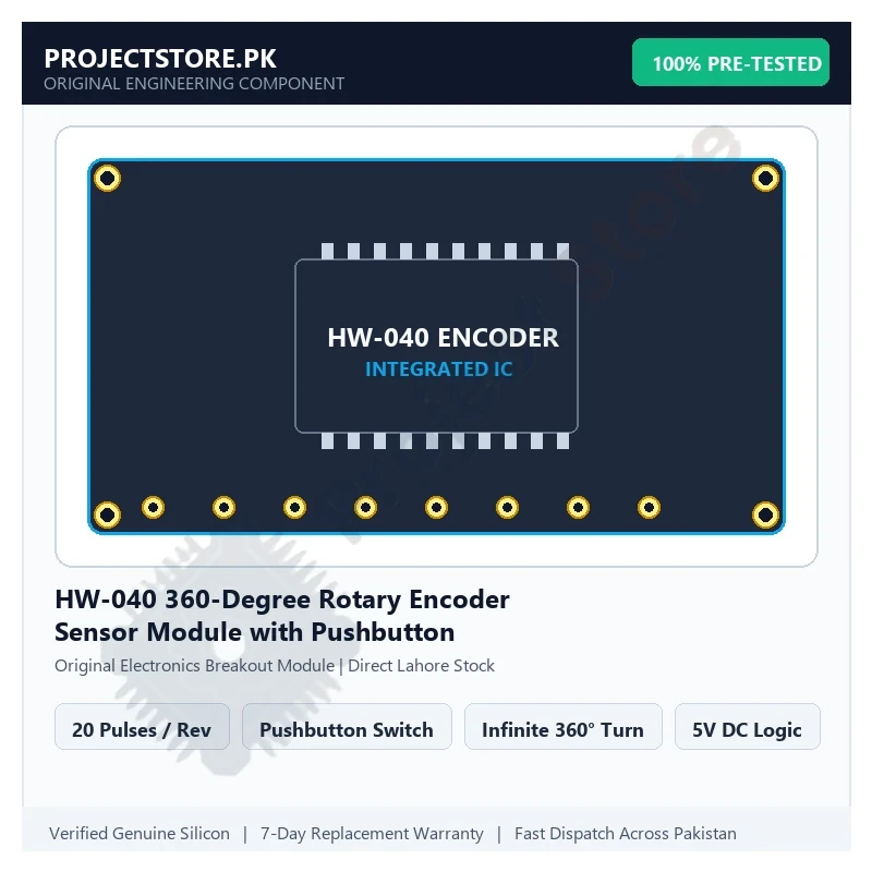 HW-040 360-Degree Rotary Encoder Sensor Module with Pushbutton - Original Electronics Component in Pakistan