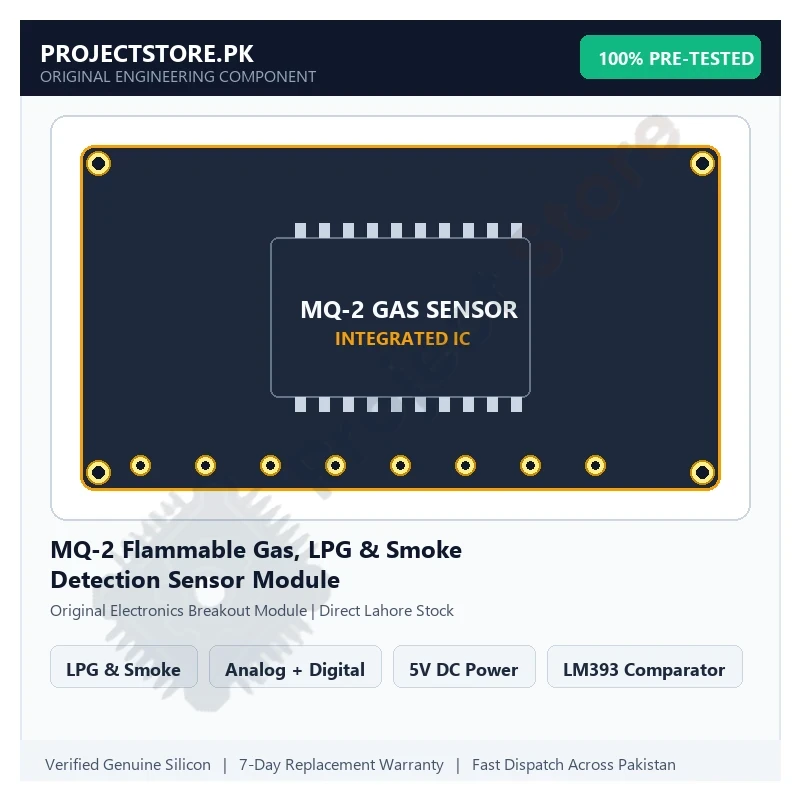 MQ-2 Flammable Gas, LPG & Smoke Detection Sensor Module - Original Electronics Component in Pakistan