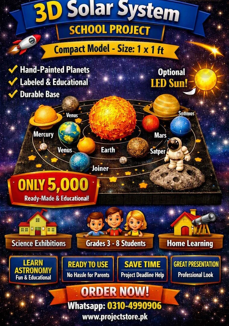 3D Solar System Educational Display Model - Professional Engineering Grade Hardware