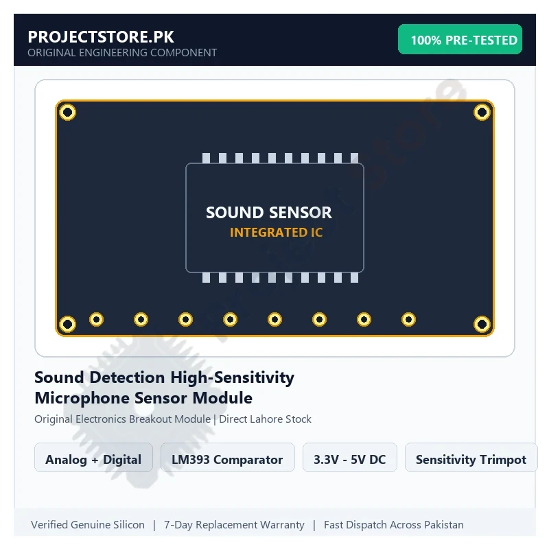 Sound Detection High-Sensitivity Microphone Sensor Module - Original Electronics Component in Pakistan